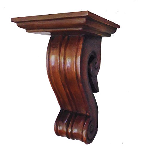 Cinmin 10 Inch Handcarved Corbel Wood Wall Bracket/Floating Shelf (Bordeaux) #TOP2