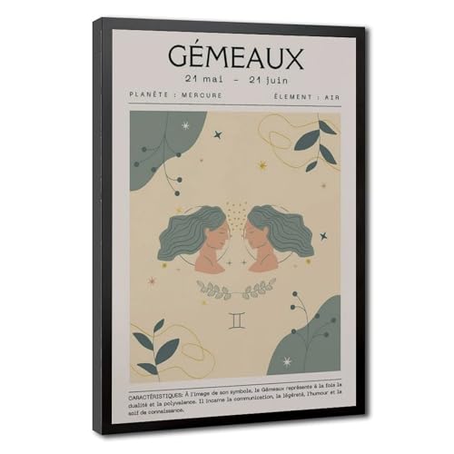 Affiche Toile Gémeaux Astrologie Décoration Murale Salon 40x60 cm