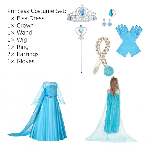 Foierp 60-TAGE-VERSAND Elsa Dress Up For Girls Princess Frozen Princess Dresses For Kids Snow Queen Fancy Costume Halloween Chirstma Cosplay Birthday Party thumb #3