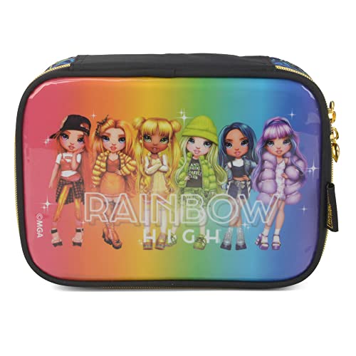Estojo Escolar Feminino Rainbow High para 100 Lápis by Luxcel Ref.37595 (Preto)