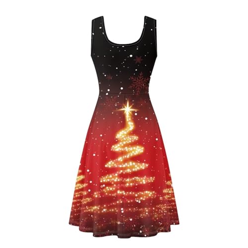 Image of Dreaweet Casual Sleeveless Dresses for Women Girls, Round Neck Tank Dresses with Pockets Summer Sundress Size XS-4XL