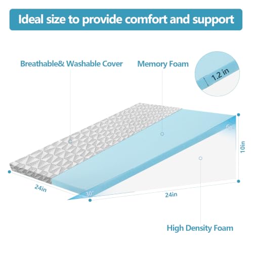 Image of Nordjager Wedge Pillow for Sleeping, 24 x 24 x 10 Inch Bed Wedge
