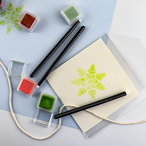 OTCRAFT Mini Ink Paints Mixing Blending Tool Smooth Blending Ink PaintingSmall Brushes Sponge Hand Blending Tools for DIY Scrapbooking Paper Cards Making Making Embossing Painting Rendering - Image 3