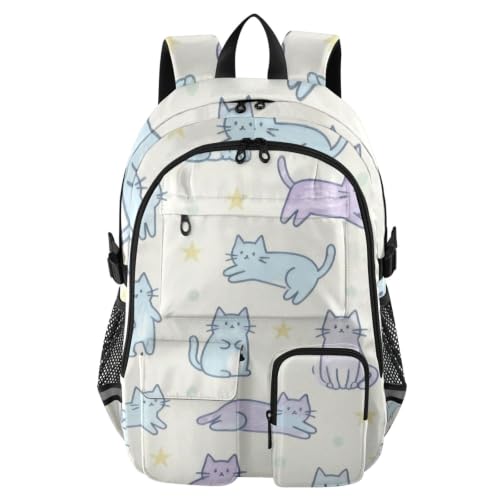 Mochilas de viaje para laptop anticaídas para niñas adolescentes con estampado de gato moderno