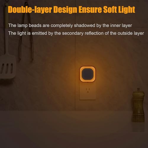 YUNLEX 2 Pack Amber Night Light Plug into Wall, Eye-Care Glow for Kids by YUNLEX - Used condition - Image 4
