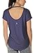 icyzone Damen Yoga T-Shirt Rückenfrei Sport Freizeit Tops Kurzarm Oberteile Loose Casual V-Ausschnitt Shirt (M, Lila)