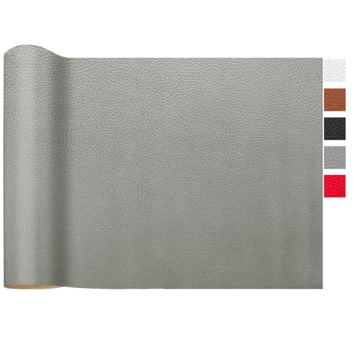 LOMUG Tissu en Cuir Synthétique de Qualité Supérieure au Mètre, Imperméable Simili Cuir pour Revêtement et Décoration, Couture Réparation Canapés...