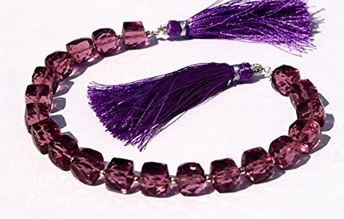 Perles cube en quartz prune facetté 8mm pour des bijoux DIY élégants et uniques