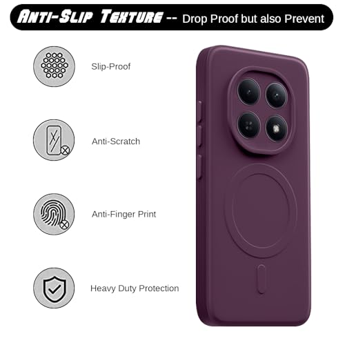 Image of Back Cover | MagFit Ring Design (Non-Magnetic) | Shockproof Case | Anti-Slip Grip | Raised Camera Edges | Slim Protective Case for Mi Redmi Note 15 5G / Note 15 SE 5G / Poco M8 5G (Purple)