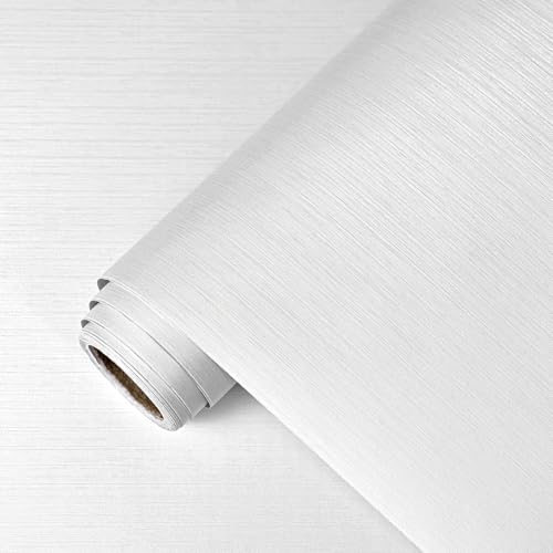 MOBAILUYI White Metallic Peel and Stick Wallpaper