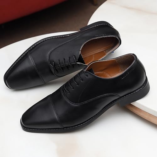 Image of LOUIS STITCH Men's Derby Shoes | Handmade Italian Leather Formal Shoes | Classic Lace-Up Derby Shoes for Men | Premium, Office & Wedding Shoes | Sizes 6-12