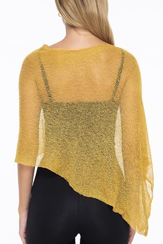 Image of SHU-SHI Womens Sheer Knit Poncho Shrug Lightweight Cover Up One Size Fits Most