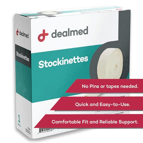 dealmed cotton stockinette 3 x 25 yds tubular bandage sleeve comfort breathable dressing for skin protection compression casts edema and lymphedema support 1 roll