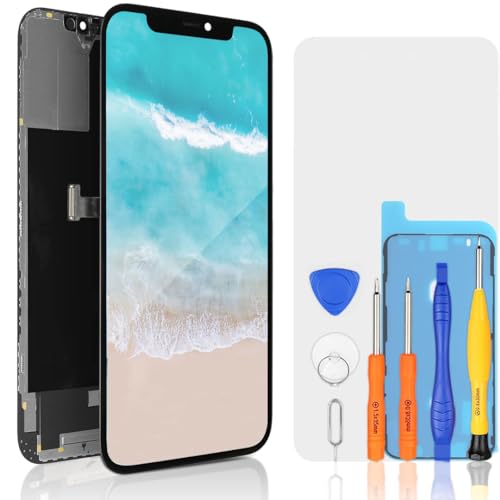 bokman for iPhone 12 Pro Max LCD Screen Replacement, 6.7-inch Display Assembly Front Panel Black with Repair Tool Kits