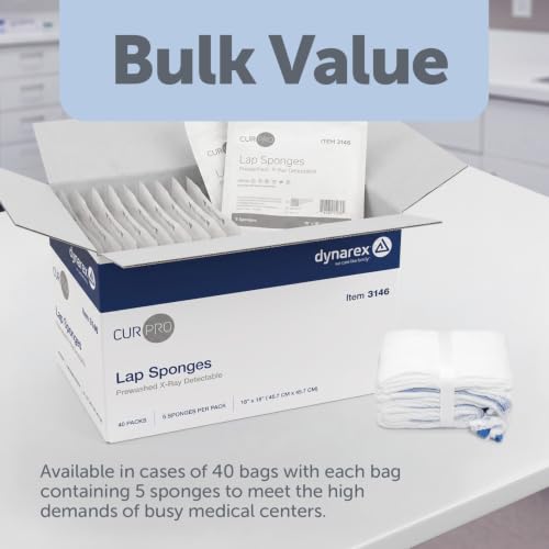Dynarex 3146 CurPro Laparotomy Sponges - 18" x 18" - Estériles - Detectables por Rayos X miniatura 7