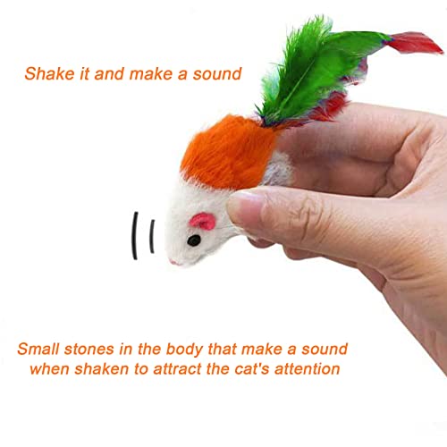 10 Pièces Jouet Interieur Souris pour Chat, Jeux Chat Peluche Assorties, Convient Aux Chats pour Jouer(Couleur aléatoire) – Image 6