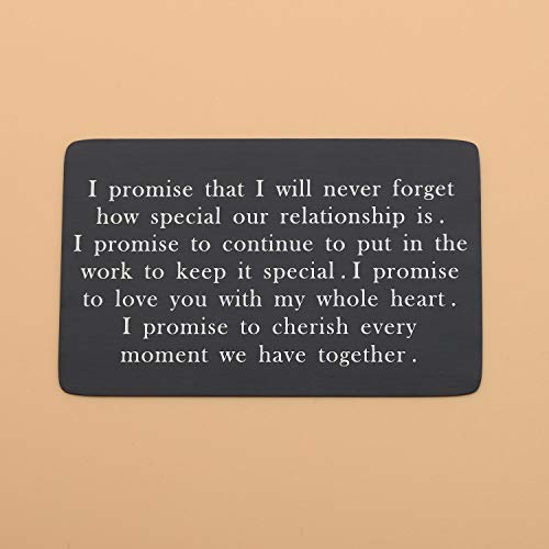 LQRI Engraved Wallet Insert Boyfriend Husband Gift I Promise That I Will Never Forget How Special Our Relationship Is Love Note Wallet Card Insert for Men (black)2