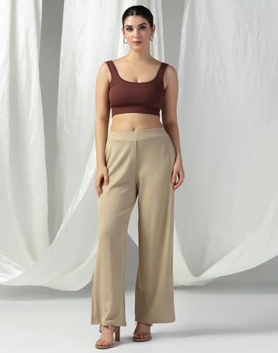 Image of Selvia Women's Lycra Straight Korean Style Trouser, Regular Fit Casual Pants