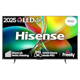 Hisense 55" 55E78QTUK PRO 144Hz QLED Smart AI TV - Hi-View AI Engine, 144Hz Game Mode PRO, Dolby Atmos, Quantum Dot Colour with Freely, Disney +, YouTube, Netflix