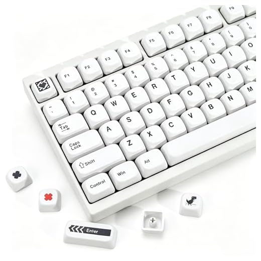 KBDiy Minimal White KOA Profile Keycaps Set,135 Keys Dye-Sublimation Vintage Minimalist Art Keycaps for Cherry Gateron MX Switches Gaming Mechanical Keyboards