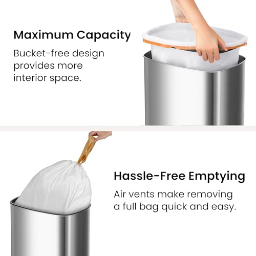 Image of iTouchless Patented Large 24 Gallon Motion Sensor Trash Can | Odor Filter | Extra-Large 91L Stainless Steel Commercial Kitchen Garbage Bin| 1.5-yr Battery Life | AC adapter Jack | For Office, Business
