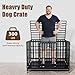 SHUSHIM 48 Inch Heavy Duty Dog Crate Kennel with Wheels, High Anxiety Indestructible Dog Crates for Large Dogs, XL XXL Extra Large Dog Crate with Removable Plastic Tray, Two Locks (Black, Square)