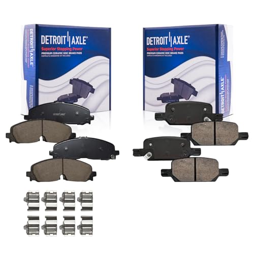 Image of Detroit Axle - Brake Pads for 2021-2022 Chevrolet Colorado GMC Canyon, Front and Rear Ceramic Brake Pads with Hardware Replacement