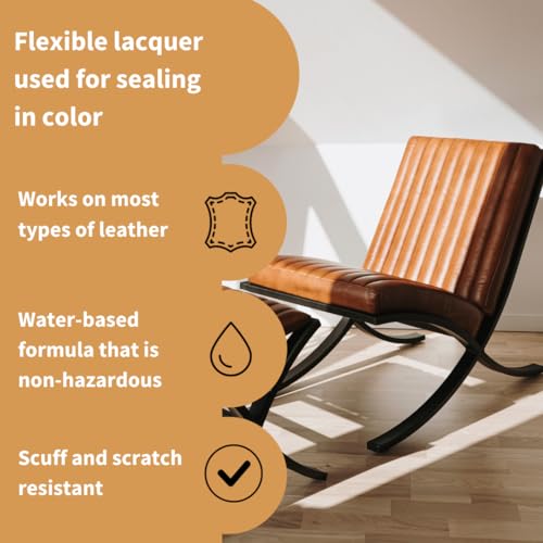 Furniture Clinic Leather Finish Satin | Seal & Protect | Suitable for Leather Sofas, Car Interiors, Handbags, and More | Flexible | Prevents Scratches and Scuffs | Satin Finish (250 ml / 8.5 oz) - Thumbnail 2