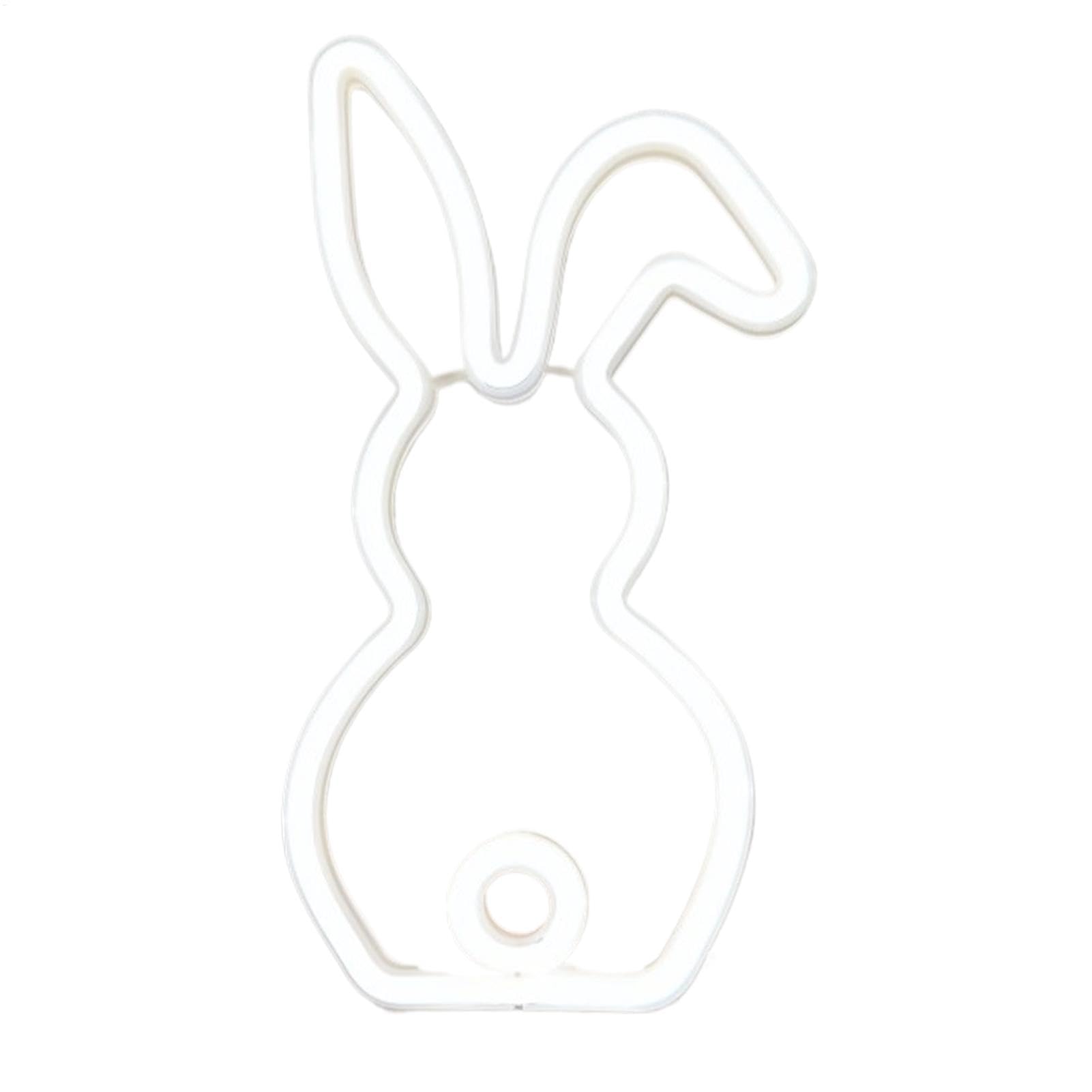 Lampe lapin LED néon veilleuse enfant de 28cm à pile et USB