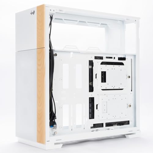 Carcasa E-ATX blanca para computadora de torre completa InWin F5 con paneles de vidrio templado 7