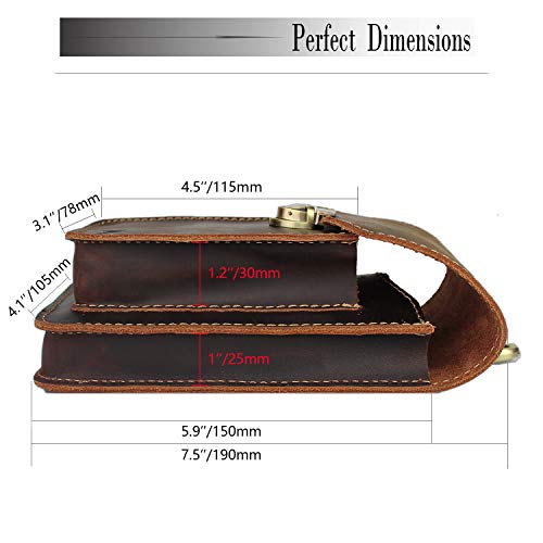 DK86 Genuine Leather Waist Bag Belt Pouch Fanny Pack for Cell Phone Coffee - Image 5