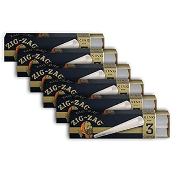 Rolling Tube Zig-Zag Rolling Papers - Ultra Thin - King Size - Pre Roll Cones - for Easy Filling - Easy to Use - King Size 110mm (6 Pack)