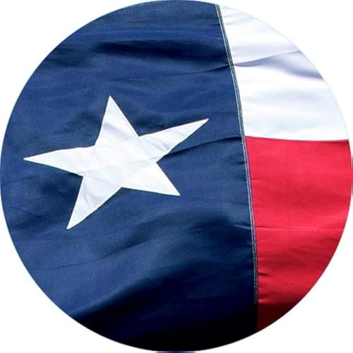Texas State Flag 4x6 - 100% Made In USA using Tough, Long Lasting Nylon Built for Outdoor Use, Featuring A Bright Appliquéd Star and Sewn Using Superior Quadruple Stitching on the Fly End