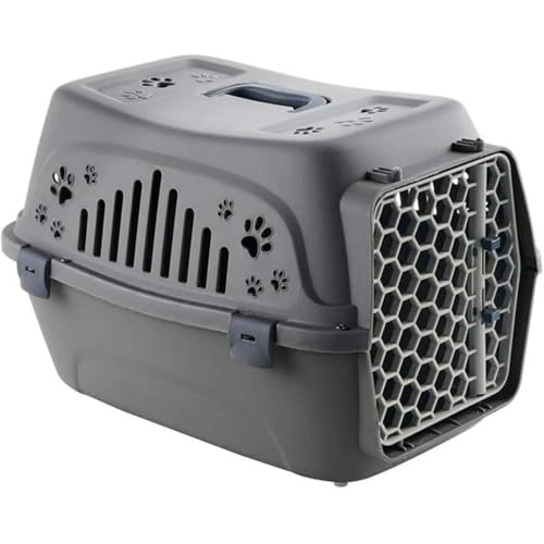 Holowa ペットキャリー ペット キャリー ハド 猫 猫キャリバック 旅行犬小屋ポ タブル持ち運び 犬用 ケジ ペット用 通気性 組立簡単 耐久性 旅行 おしゃれ グッズ ハウス 散歩 プラスチック (グレー)