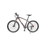 NVNVNMM Bicicleta Fibra de Carbono Variable Velocidad Bicicleta de montaña Cross Country Racing Coche Pneumático Amortiguador Absorción Hombres y Mujeres(Red,27_26)