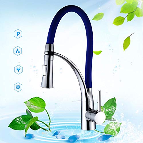 Robinet de cuisine universel en cuivre bleu à double commande