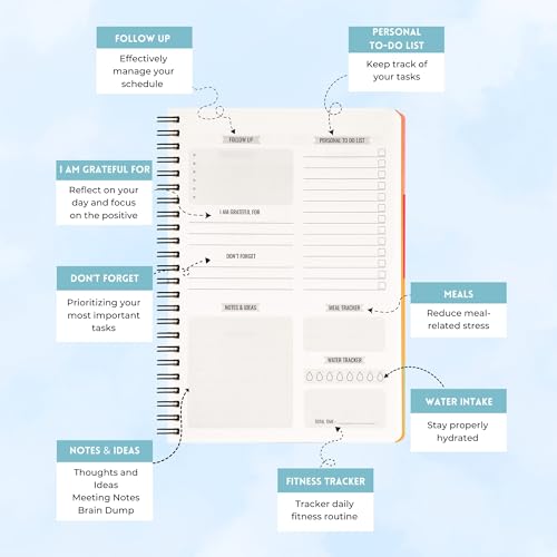 Image of Doodle Daily Planner | Undated | A5 | 172 Pages | 80 GSM | 3 Months Schedule, To-Do List, Daily Priorities, Appointments, Deadlines, Water Tracker, Goals - Night Whispers