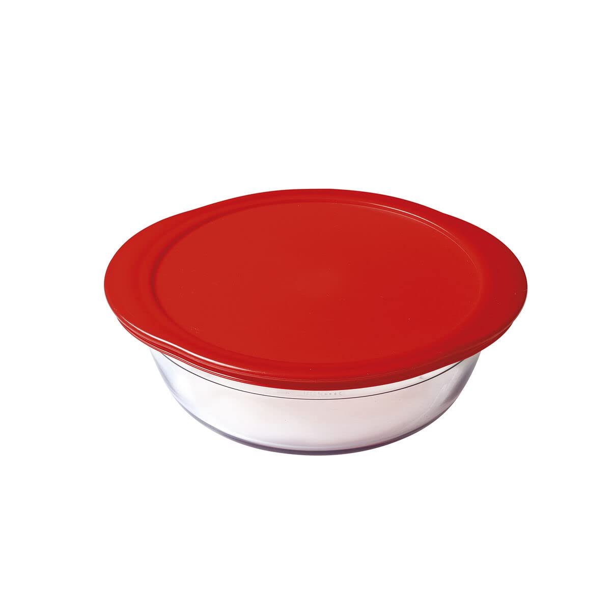 Ô Cuisine Round Lunch Box with Lid, Standard, Red, Estándar