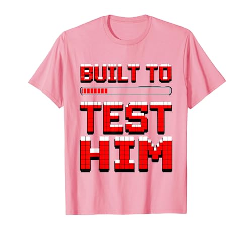 Built to Test Him My Husband's Last Nerve Design T-Shirt, Men, Pink, Large