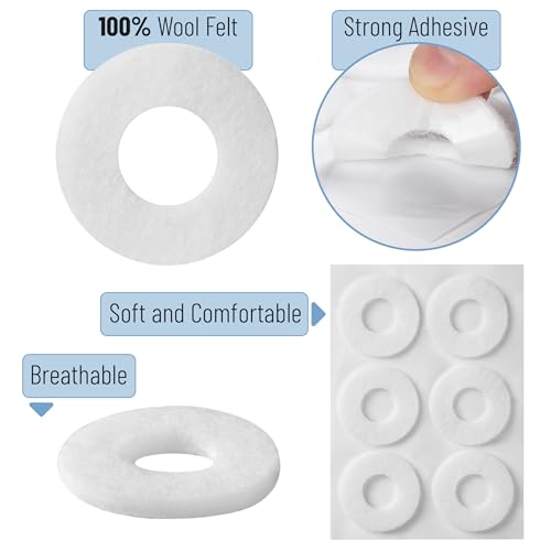 Image of Dr. JK- Felt Callus Pads, 72 pcs, White Round Callus Cushions for Feet, Adhesive Corn Cushions for Feet
