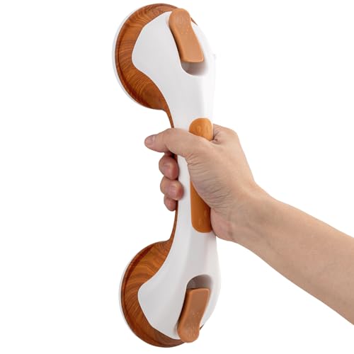 Image of TAILI Shower Grab Bars,Shower Handles for Elderly Suction,12.2 inch,Wood Grain | Safety for Showers,Bathtubs,Toilet,Elderly&Seniors,Bathroom Grip Bar Heavy Duty Handrails,No Drilling Removable Waterproof,G9