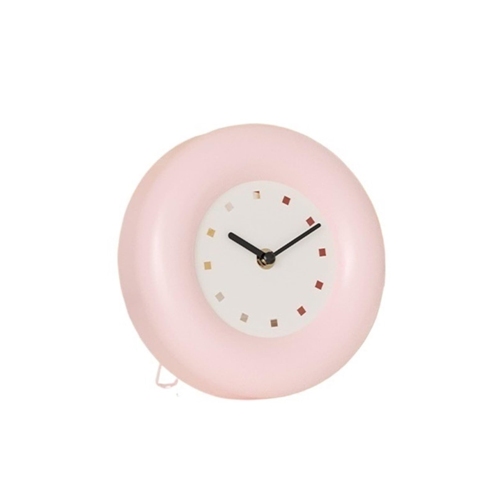 DFHS46JK Wall Decor Modern minimalist small round wall clock with desktop decoration silent for living room decor(Pink)