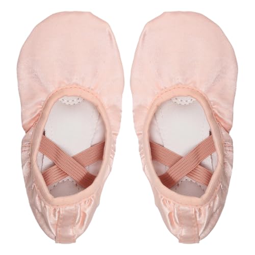 renvena Girls Satin Ballet Flat Shoes Split Sole Slippers Ballroom Dance Shoes for Modern Dance Performance2