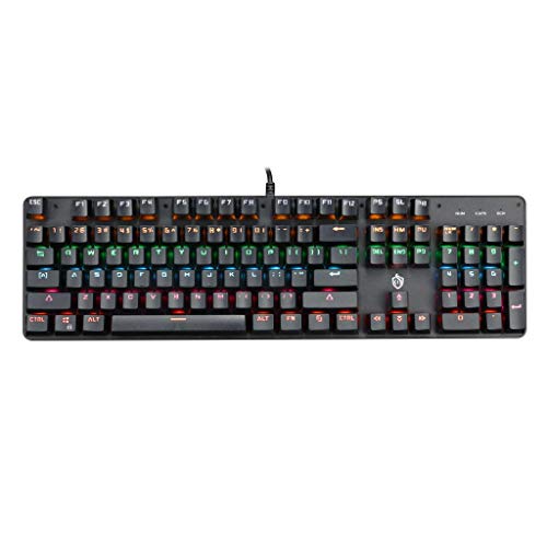 MagiDeal RGB Mechanical Gaming Keyboard with Brown Switches 104 Keys Numpad Tactile USB Wired Computer Keyboard for Windows PC Games (Black)