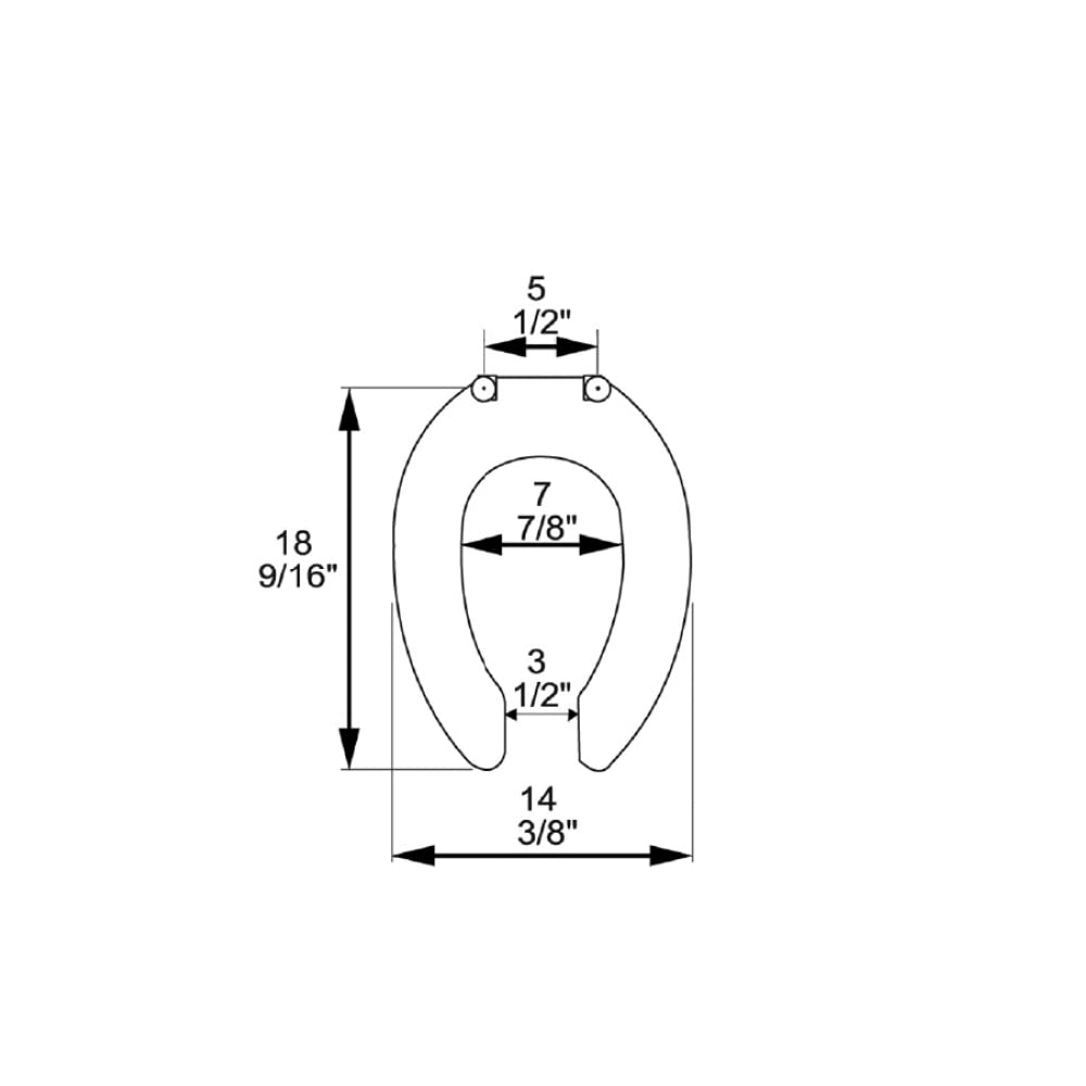 Bath Décor 4Q1E3SSC-02 Commercial Heavy Duty Self-Sustaining Plastic Toilet Seat, Open Front without Cover, Elongated, Biscuit/Linen