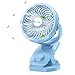 CAVN 5000mAh Leise Tischventilator Clip Fan, mini USB Ventilator, Auto-Oszillierend, 360° Drehung Wiederaufladbarer Stufenloser Geschwindigkeit Lüfter für Auto Schlafzimmer Büro Kinderwagen Camping