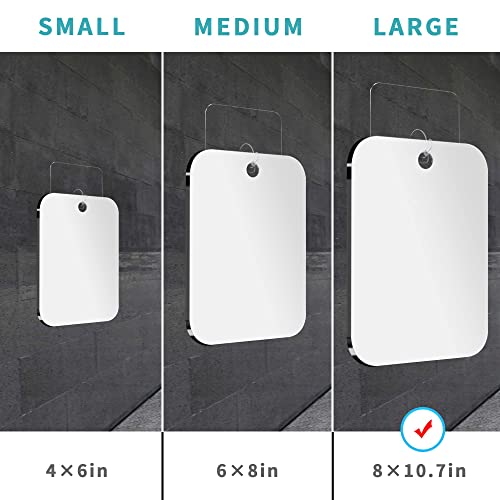 Quegau Shatterproof Shower Mirror Fogless For Shaving Mirror (Small,6''X4''), Unbreakable Deluxe Plexiglass Makeup Travel Camping Mirrors,Men Wall Hanging Fog Free Handheld, Silver #TOP6