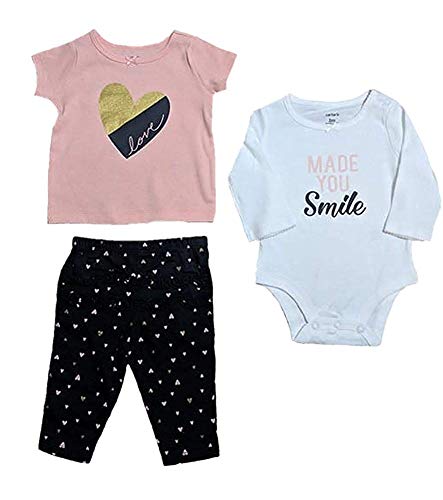 Carter's Baby Girls Take Me Away 3-Piece Little Character Set (Smile/Hearts, 24 Months)