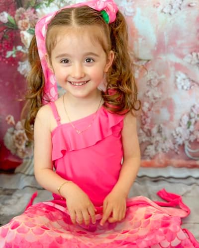Image of HINTINA Toddler Girl One Piece Ruffle Swimsuit with Cover Up Skirt Bathing Suit Swimwear 2-7Y