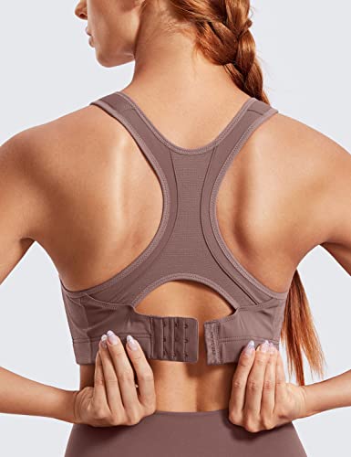 Image of SYROKAN Women's Sports Bra Front Adjustable Padded | High Impact, Racerback, Wireless, Plus Size, Full Coverage, Running Bra